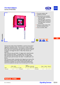 Thumbnail of document Data Sheet Fire Alarm Stations Series 8146 5052 EN 20288